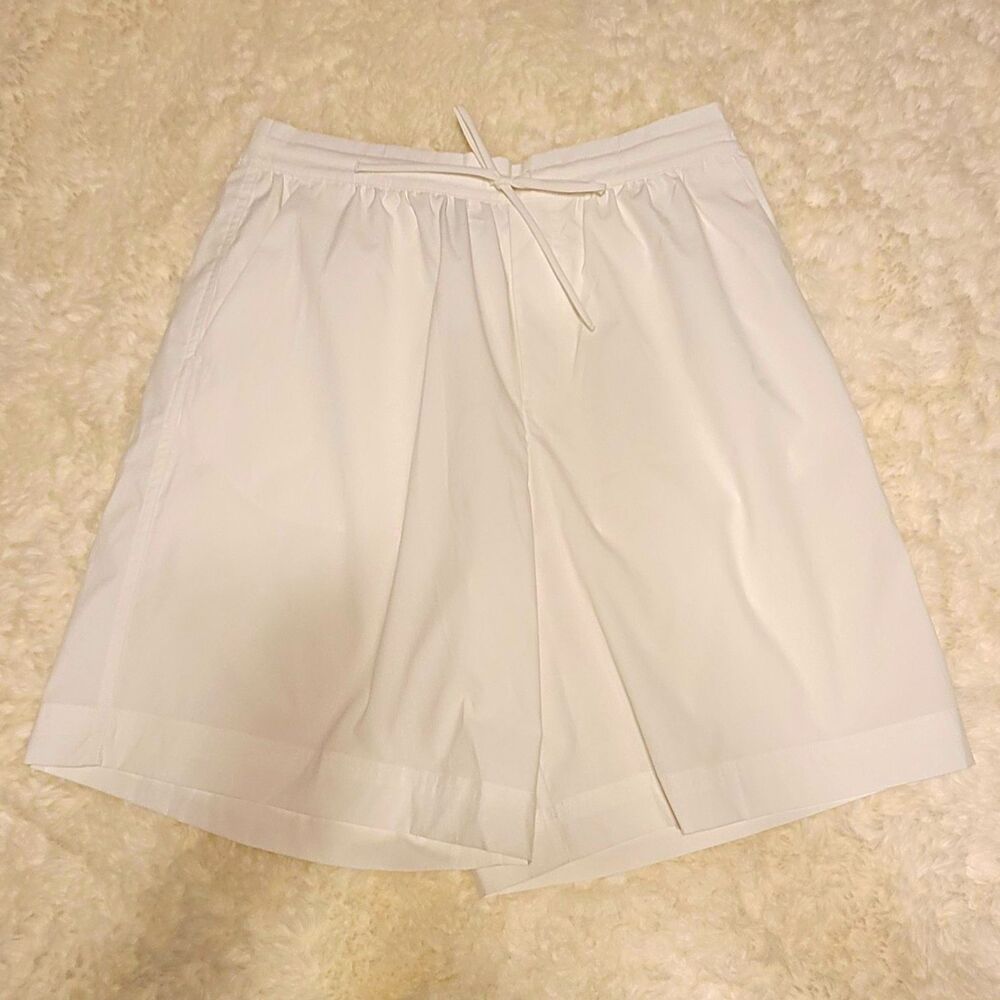 Athleta Drift Mid Rise White Shorts Women's Size S Drawstring Elastic Pockets